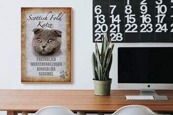Panneau en bois indiquant un cadeau pour chat Scottish Fold, 20x30 cm 3