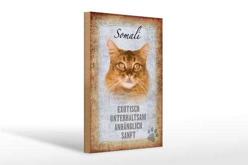 Holzschild Spruch 20x30cm Somali Katze Geschenk Wanddeko