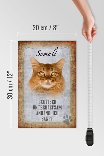 Panneau en bois disant 20x30cm Décoration murale cadeau chat somalien 4