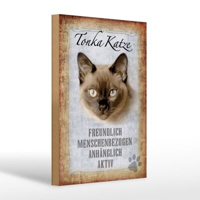 Holzschild Spruch 20x30cm Tonka Katze Geschenk Wanddeko