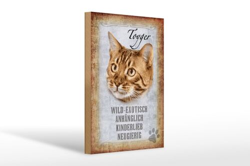 Holzschild Spruch 20x30cm Toyger Katze Geschenk Wandbild