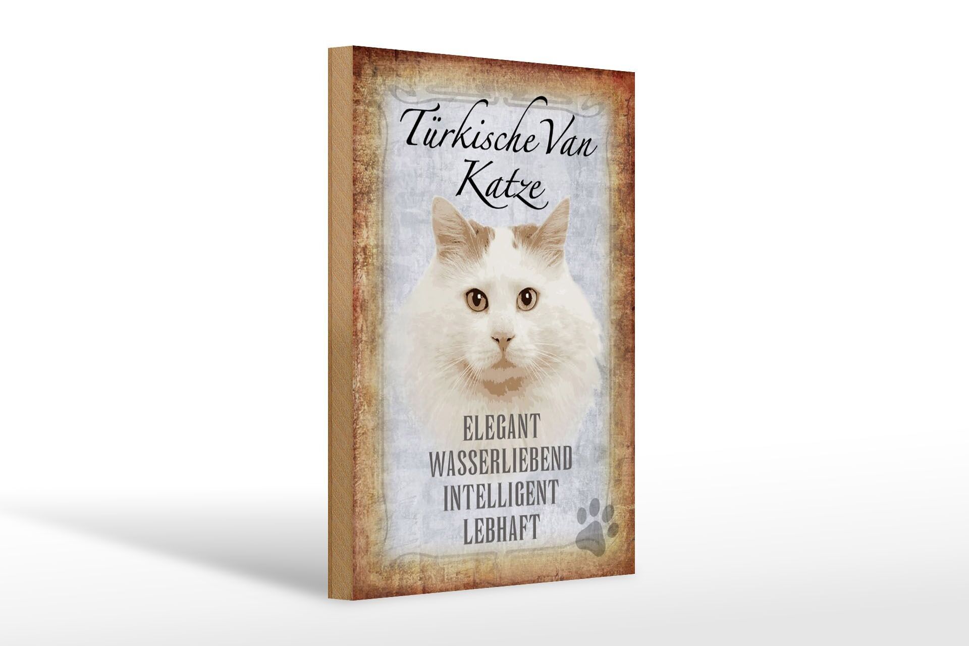 Holzschild Spruch 20x30cm türkische Van Katze Geschenk