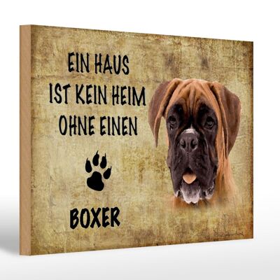 Cartello in legno con scritta 30x20 cm Cane Boxer senza casa