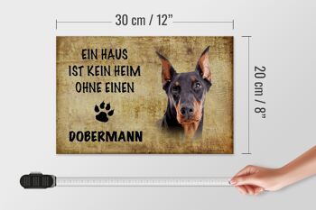 Panneau en bois disant 30x20cm Chien Doberman sans maison 4