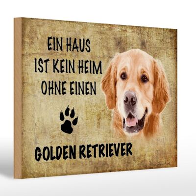 Letrero de madera que dice Regalo perro Golden Retriever 30x20cm