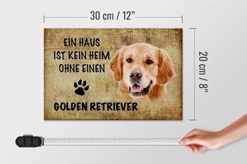 Panneau en bois disant cadeau pour chien Golden Retriever 30x20cm 4