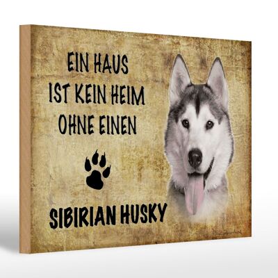 Letrero de madera que dice regalo perro husky siberiano 30x20cm