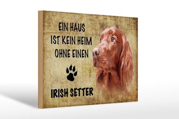 Panneau en bois disant cadeau pour chien Setter irlandais 30x20cm 1