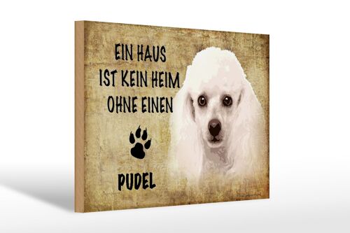 Holzschild Spruch 30x20cm Pudel Hund Geschenk