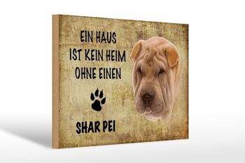 Panneau en bois disant 30x20cm Cadeau pour chien Shar Pei 1