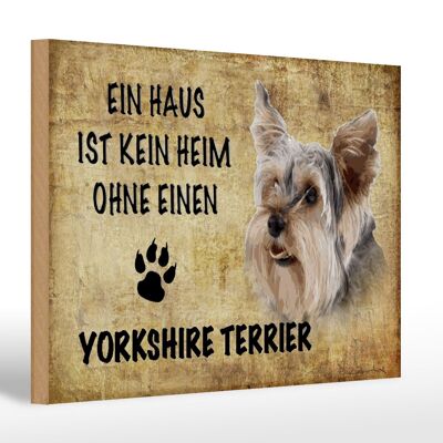 Letrero de madera que dice perro Yorkshire Terrier 30x20cm