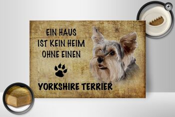 Panneau en bois indiquant un chien Yorkshire Terrier 30x20cm 2