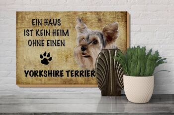 Panneau en bois indiquant un chien Yorkshire Terrier 30x20cm 3