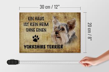 Panneau en bois indiquant un chien Yorkshire Terrier 30x20cm 4