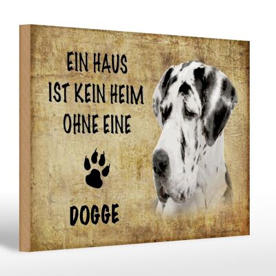 Holzschild Spruch 30x20cm Dogge Hund Geschenk