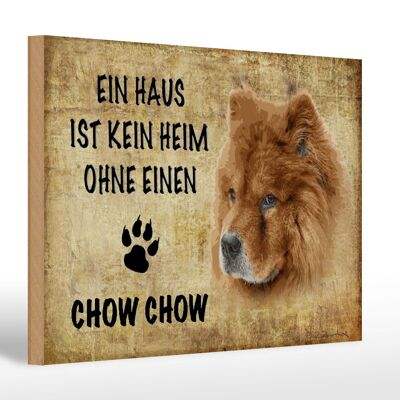 Cartel de madera que dice Regalo de perro Chow Chow 30x20cm