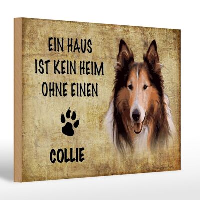 Cartello in legno con scritta "Regalo cane Collie" 30x20 cm