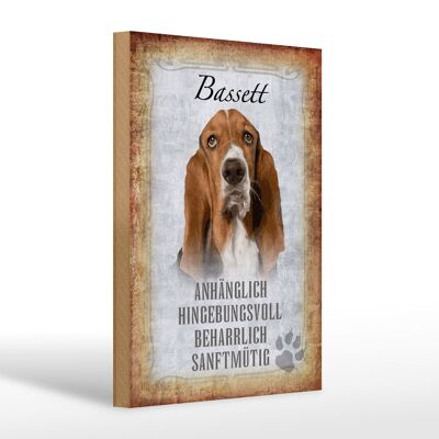 Cartello in legno con scritta "Regalo cane Bassett" 20x30 cm