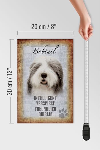 Panneau en bois disant 20x30cm Cadeau ludique pour chien Bobtail 4