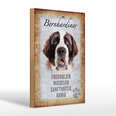 Holzschild Spruch 20x30cm Bernhardiner Hund Geschenk
