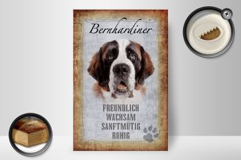 Panneau en bois disant 20x30cm Cadeau chien Saint-Bernard 2