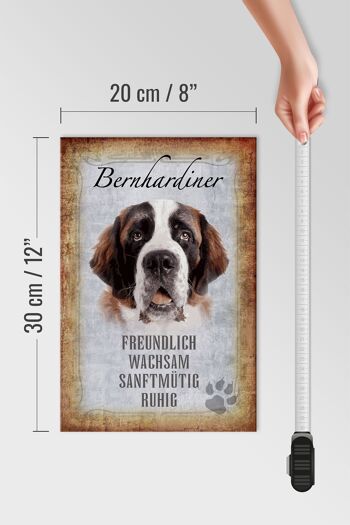 Panneau en bois disant 20x30cm Cadeau chien Saint-Bernard 4