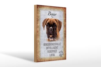 Panneau en bois disant 20x30cm Chien Boxer cadeau intelligent 1