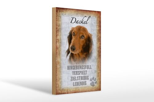 Holzschild Spruch 20x30cm Dackel Hund lebendig Geschenk