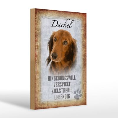 Holzschild Spruch 20x30cm Dackel Hund lebendig Geschenk