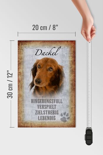 Panneau en bois disant 20x30cm Teckel chien vivant cadeau 4