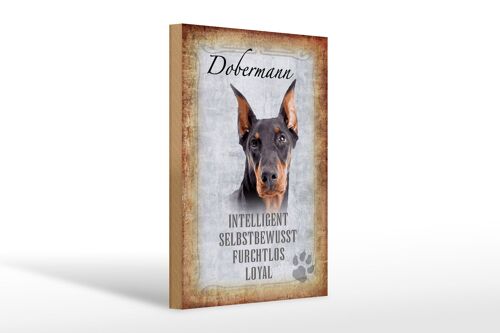 Holzschild Spruch 20x30cm Dobermann Hund loyal Geschenk