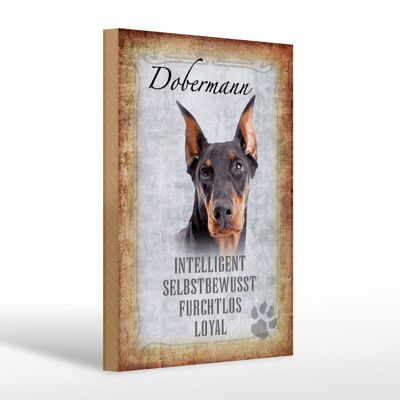 Holzschild Spruch 20x30cm Dobermann Hund loyal Geschenk