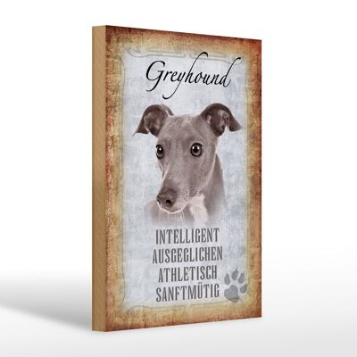 Holzschild Spruch 20x30cm Greyhound Hund Geschenk