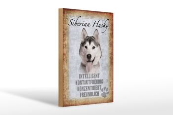 Panneau en bois disant cadeau pour chien Husky sibérien 20x30cm 1