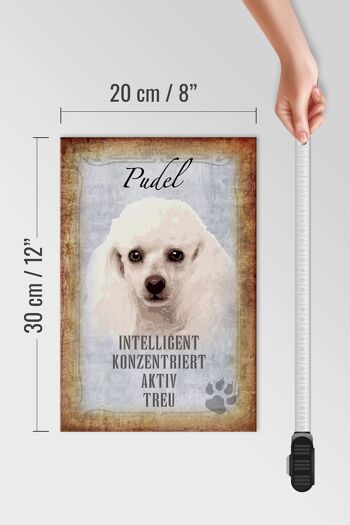 Panneau en bois indiquant un cadeau actif pour chien caniche 20x30 cm 4