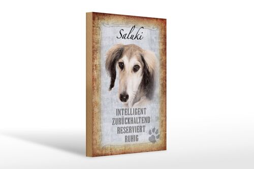 Holzschild Spruch 20x30cm Saluki Hund ruhig Geschenk