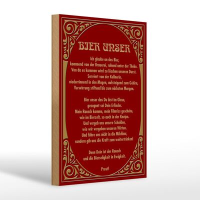 Holzschild 20x30cm Prost Bier unser Geschenk