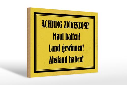 Holzschild Hinweis 30x20cm Achtung Zickenzone Geschenk