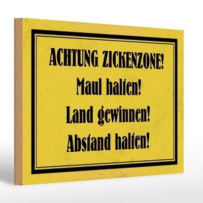 Holzschild Hinweis 30x20cm Achtung Zickenzone Geschenk