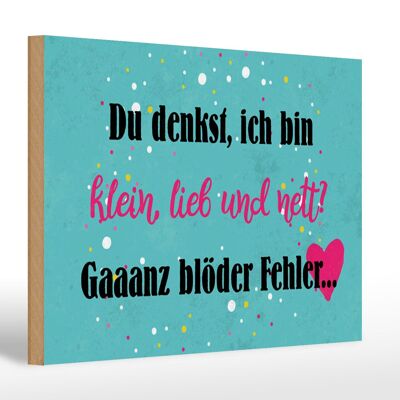 Holzschild Spruch 30x20cm du denkst ich bin klein lieb