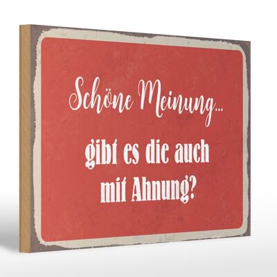 Cartello in legno con scritta 30x20 cm bella opinione con idea
