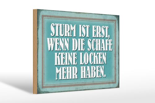 Holzschild Spruch 30x20cm Sturm wenn Schafe keine Locken