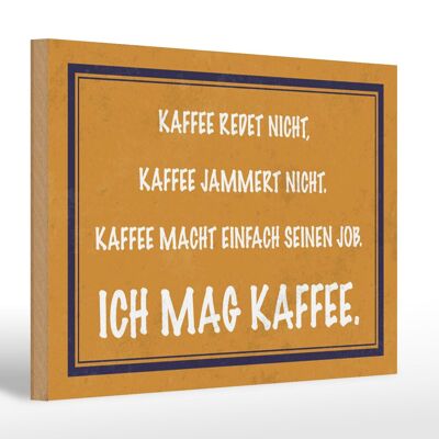 Cartello in legno con scritta "Mi piace il caffè", regalo 30x20 cm