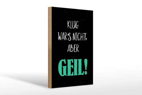 Holzschild Spruch 20x30cm klug war nicht aber geil