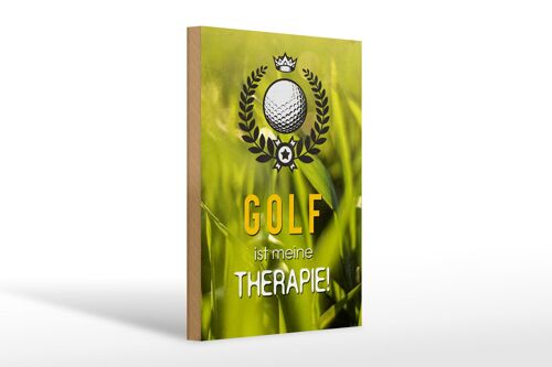 Holzschild Spruch 20x30cm Golf ist meine Therapie Geschenk