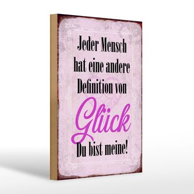 Holzschild Spruch 20x30cm Glück du bis meine Geschenk