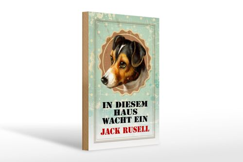 Holzschild Hund 20x30cm in diesem Haus wacht Jack Russel