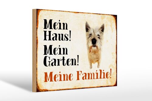 Holzschild Hund 30x20cm Yorkshire mein Haus Garten Familie