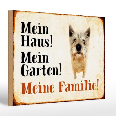 Holzschild Hund 30x20cm Yorkshire mein Haus Garten Familie