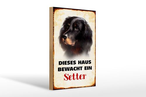 Holzschild Hund 20x30cm dieses Haus bewacht ein Setter